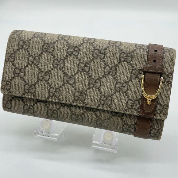 Authentic Gucci GG Supreme PVC Leather Beige Long Wallet W/Dustbag - Picture 4 of 14